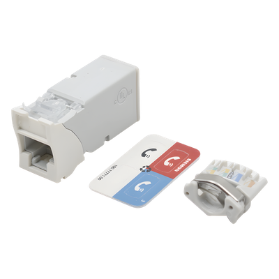 Z6A-02B - Jack Cat6A / UTP / Montaje Híbrido Plano-Angulado / Alta Densidad / Blanco / Versión Bulk