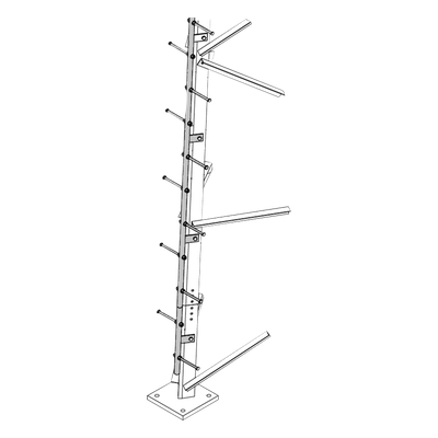 TRY-ST-STEPW - Escalera de Torre / 3 m (9.8 ft) / Peldanos Tipo Perno / Seccion Soldada / Secciones 13 a 21
