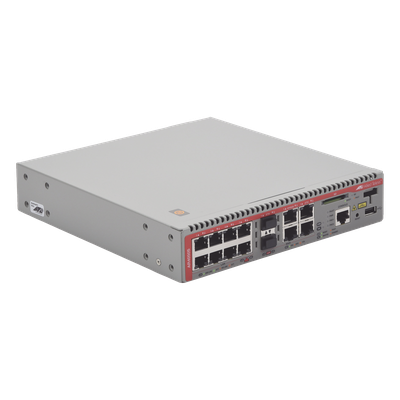 AT-AR4050S-10 - Router Firewall UTM / 8 Puertos LAN Gigabit / 2 WAN SFP + 2 RJ45 Combo / 450 Mbps / 300,000 Sesiones Concurrentes / SD-WAN / Controlador Wireless 5 AP