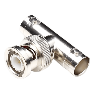 RFB-1730 - Adaptador en T / BNC Macho a Doble BNC Hembra / 75 Ohm / Níquel / Oro / Teflón