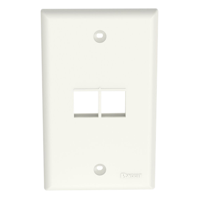 NK2FNIW - Placa de Pared Vertical / 2 Puertos Keystone / Diseño Plano / 69.8 x 114.3 mm / Blanco Mate