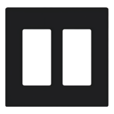 CW2BL - Placa de Pared / 2 Espacios / Diseño sin Tornillos / Perfil Delgado 7.6 mm / Acabado Negro Brillante