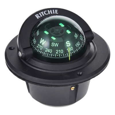 F-50 - Brújula Marítima Empotrada / Dial 70 mm / Iluminación Nocturna Verde / Montaje Flush / Movimiento Zafiro / 100% Reparable