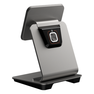 CPADSTAND-SCAN - Base de Escritorio con Escáner 1D/2D / Conexión Quick Lock / Eje Giratorio 145° / Alimentación Inversa / Diseño Metálico