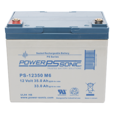 PS-12350-M6 - Batería de Respaldo AGM/VRLA / 12V 35Ah / Terminales M6 / Vida Útil 5 Años / Certificación UL