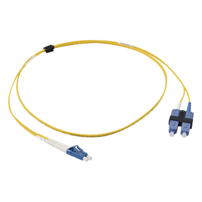 FJ2-LCUSCUL-01 - Jumper de Fibra Óptica Monomodo / OS2 / XGLO / Riser / LC/UPC-SC/UPC Duplex / OFNR / Amarillo / 1 Metro (3.28 Pies)