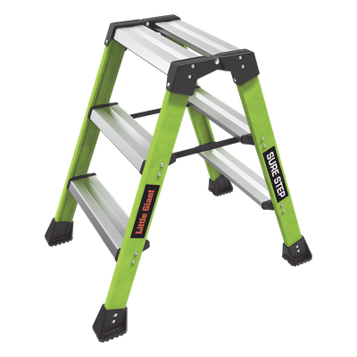 SURESTEP - Taburete de Fibra de Vidrio / 2 Peldaños / Capacidad 170 kg (375 lbs) / Clasificación IAA / Plataforma 19x36 cm