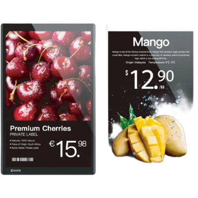 ZKS156A - Pantalla LCD Digital Signage / 15.6" Full HD / Doble Cara / Wi-Fi 2.4G + NFC / Actualización 0.1s / IP6X / 30,000+ Horas