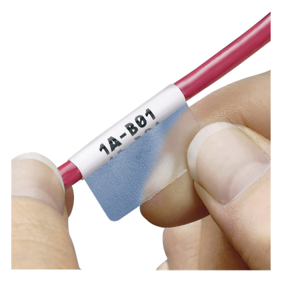 S075X125YAJ - Etiquetas Auto-Laminadas / 2500 Piezas / Láser-Inyección de Tinta / 3 a 7.1 mm (0.12 a 0.28 in) / 12-10 AWG / Poliéster / -54°C a 107°C