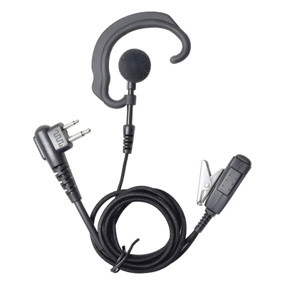 SPM-303-E-BF - Micrófono de Solapa con Audífono / Cable Kevlar Trenzado / PTT Integrado / Gancho Ergonómico / Compatibilidad 20+ Radios Motorola