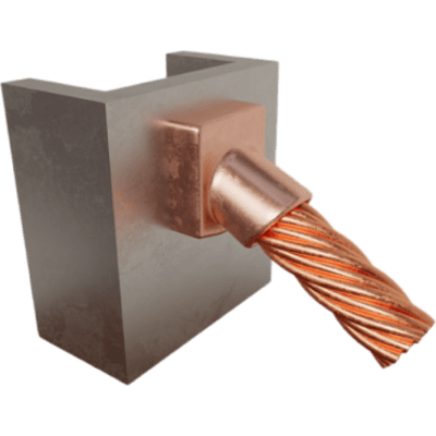 TGMC45PV4 - Molde para soldadura Exotérmica de superficie Vertical a cable 4 Awg en 45 Grados