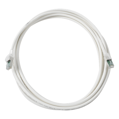 ZM6A-S15-02 - Patch Cord Cat6A S/FTP / 4.57 m (15 ft) / Blindaje 360° / CM/LS0H / 26 AWG / Ultra Delgado / Blanco