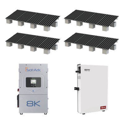 KITHYBRID8KSOL - Kit Hibrido con Interconexión a la Red Eléctrica de CFE de 8 kW con Salida de 220 Vca y respaldo de 10 kWh en batería de LiFePO4
