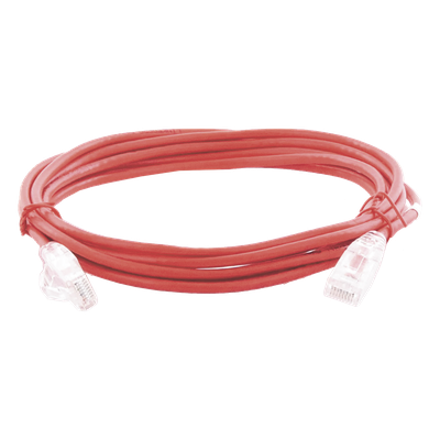 LP-UT6A-300-RD28 - Cable de Parcheo Slim UTP Cat6A / 3 m (9.84 ft) / 28 AWG / RJ45 / Rojo