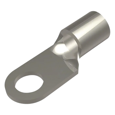 HUB-YAD-6CM-6E14 - Terminal de Anillo / 6 AWG / Tornillo 1/4" / Cobre Electrolítico / Sin Aislamiento / 25 mm (82.0 ft) Longitud