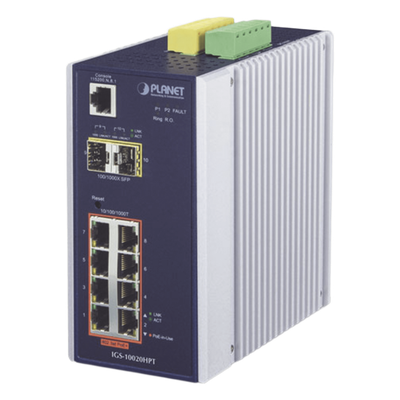 IGS-10020HPT - PLANET IGS-10020HPT switch Gestionado L2+ Gigabit Ethernet (10/100/1000) Energía sobre Ethernet (PoE) Negro, Blanco