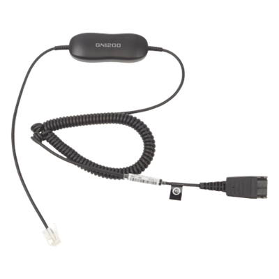 GN-1200-C - Cable QD a RJ-9 / Conexión Universal Auricular-Teléfono / 8 Posiciones de Ajuste / Diseño Enroscado Profesional