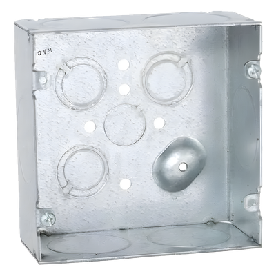 HUB-259 - Caja Cuadrada / Acero Galvanizado / 6 Entradas 1 1/4" / 42 in³ / Profundidad 2-1/8" / UL Listed