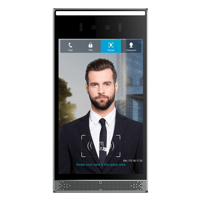 I68 - Videoportero IP / Pantalla Táctil IPS 8" / Reconocimiento Facial 10,000 Rostros / Cámara 2MP Lente Dual / 7 Métodos de Acceso / BLE + Wiegand / IP66 IK07 / PoE