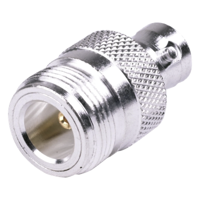 RFN-1039-1 - Adaptador Coaxial en Línea / N Hembra a BNC Hembra / Cuerpo Bronce Plateado / Contacto Oro / Aislante Teflón
