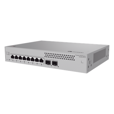 S220S-8T2J - Switch de Acceso Administrable Capa 2 / 8 Puertos Gigabit / 2 Puertos SFP 1/2.5 Gbps / 26 Gbit/s Non-Blocking / Sin Ventiladores / Gestión en la Nube