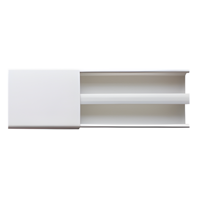 PT-48 - Canaleta de PVC / Dos Vías / 48 x 16 mm / Tramo 2.5 m (8.2 ft) / Auto-extinguible / Resistente UV