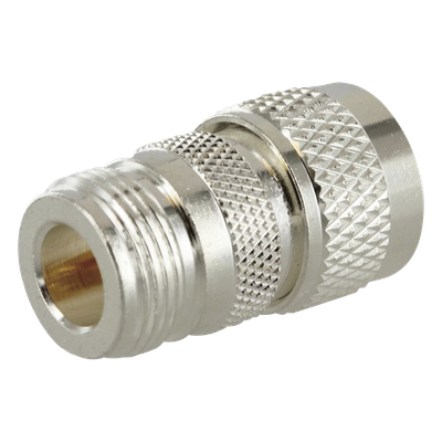 RFN-1036-1 - Adaptador RF en Línea / Conector N Hembra a UHF Macho (PL-259) / Cuerpo Bronce Plateado / Contacto Oro / Aislante Teflón