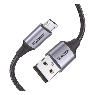 60146 - Cable USB-A a Micro USB / 1 Metro (3.28 Pies) / Carga Rápida 18W / QC 3.0/2.0 / Transferencia 480 Mbps / Nylon Trenzado / Aluminio