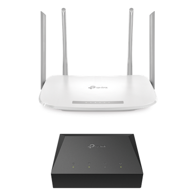 KITONU-EC220G5 - Kit de ONU Gigabit XZ000G3 con Router Router Inalámbrico ISP doble banda AC, Hasta 1167 Mbps, 4 antenas externas omnidireccional, Puertos Gigabit