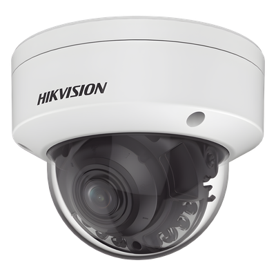 DS-2CD2747G2HT-LIZS - Domo IP / 4 MP / Lente Varifocal 3.6-9 mm / IR 40 m (131 ft) + Luz Blanca 40 m (131 ft) / WDR 130 dB / IP67 / IK10 / AcuSense / MicroSD 512 GB / PoE