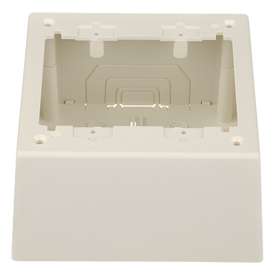 JBP2DIW - Caja de Pared Superficial Doble, con Divisor Opcional, Uso Universal con Placas de Pared, Color Blanco Mate