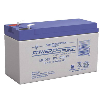 PS-1280-F1 - Batería de Respaldo AGM/VRLA / 12V / 8 Ah / Terminales F1 / Vida Útil 5 Años / Reconocimiento UL