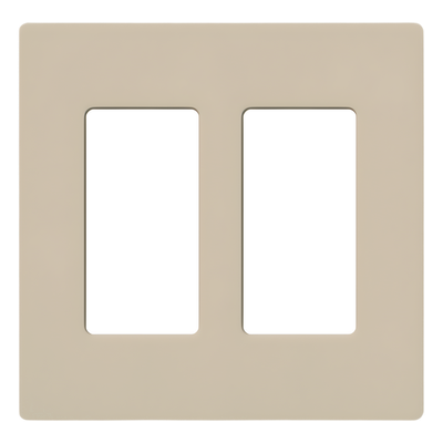 SC2TP - Placa de Pared / 2 Espacios / Diseño sin Tornillos Visibles / Acabado Satinado Taupe / Perfil 7.6 mm