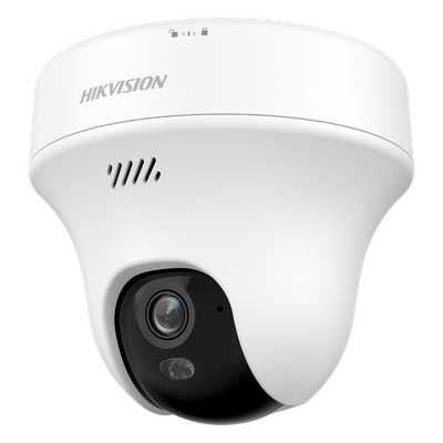 DS-2CFWQ3 - Cámara Turret PT IP / 3 Megapixel (2K) / Dual Light 10 m (32.8 ft) / Wi-Fi 6 / Audio Bidireccional / AcuSense / IP54