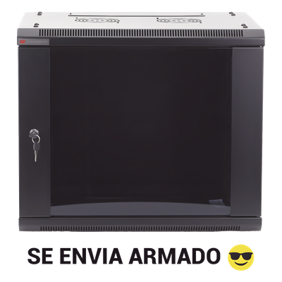 PSTC-06-645-BDP - Gabinete de Pared / 6UR / 19in / 450mm Profundidad / 60kg Carga / Acero Negro