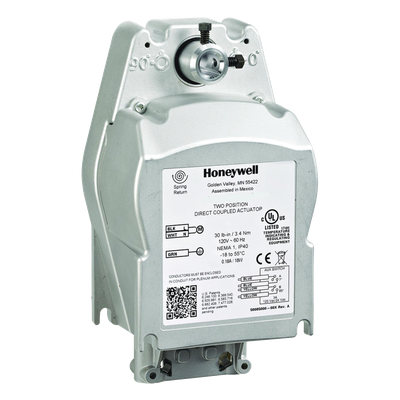 MS4109F1010/U - Actuador de Dos Posiciones / Acción Rápida con Retorno por Resorte / 120 VAC / 80 lb-in / UL555S hasta 350 °F / 95° ± 3°