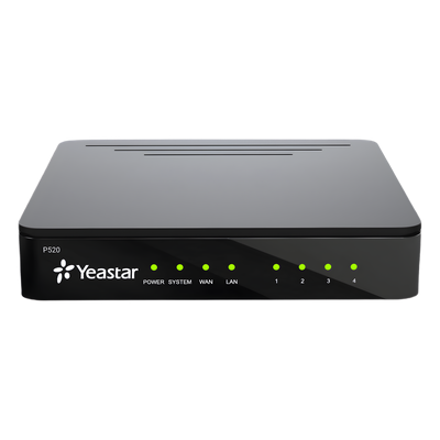 P520 - Conmutador IP PBX / 20 Extensiones / 10 Llamadas Simultáneas / Hasta 4 Puertos FXO/FXS / Grabación Nativa / UC Móvil y Escritorio / Integración WhatsApp y CRM / Transcripción IA