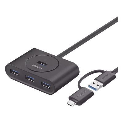 40850 - HUB USB 3.0 / 4 Puertos USB-A / 5Gbps / Cable 25cm (0.82ft) / USB-C y USB-A / Micro USB Power