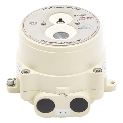 SF-100A-UVIR - Detector de Flama UV/IR / 30 m (98 ft) Alcance / 90° HxV Campo de Visión / -40°C a 75°C / Acero Inoxidable a Prueba de Explosión