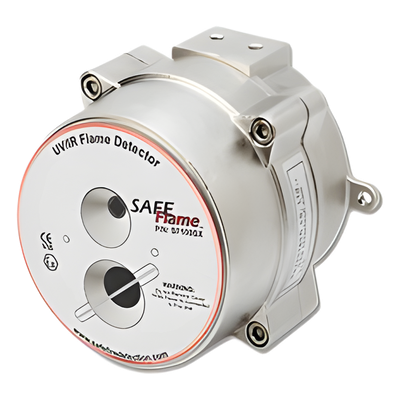 SF-100SX - Detector de Flama UV/IR / A Prueba de Explosión / Alcance 30 m (98.4 ft) / Campo de Visión 90° / Rango -40°C a 75°C / Aluminio o Acero Inoxidable