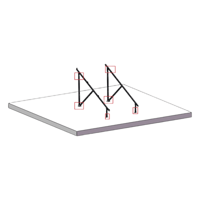 BOXGM012X2ST - Caja de accesorios / Kit montaje / 2 pies fijos 120 mm / 12 tornillos expansores / 4 conectores tierra / 16+6 tornillos DIN912