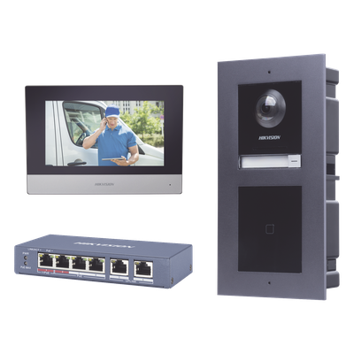 DSKIS601-V2 - Videoportero IP / 2 Megapixel / 7 Frentes de Calle / 2 Salidas Relé / IR Oculto 3 m (9.8 ft) / PoE 802.3af / IP65