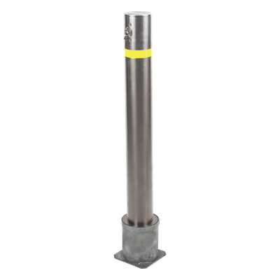 XB-900-FL - Bolardo Desmontable / Acero Inoxidable SS304 / 900 mm (2.95 ft) Altura / 114 mm Diámetro / 3 mm Espesor / Punta Plana