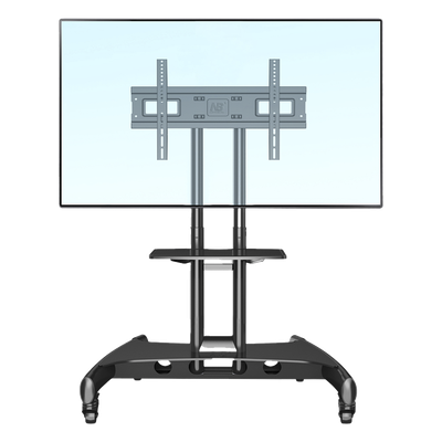 AVA1500601PNB - Soporte Móvil para Pantalla / 32" a 75" / Carga 45.5 kg (100 lbs) / VESA 200x200 a 600x400 mm / Altura Ajustable 1120-1520 mm (3.67 a 4.99 ft) / Base para Accesorios / 4 Ruedas 360°
