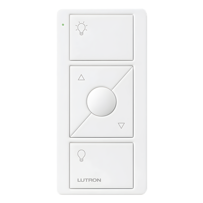 PJ23BRLGWHL01 - Control Inalámbrico de Iluminación / 3 Botones con Subir y Bajar / Alcance 18 m (59.1 ft) / Batería 10 Años / RF para Sistemas Lutron