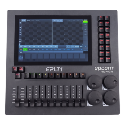 EPLT1 - Consola de Iluminación DMX / 8 Universos / Pantalla Multitáctil 10.1" / 10 Faders + 40 Ruedas / Wi-Fi / Flight Case