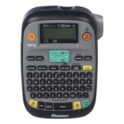MP75 - Impresora Etiquetadora Portátil Industrial / 0.75 in (1.91 cm) Ancho Máx / 180 dpi / Teclado QWERTY / LCD Retroiluminada
