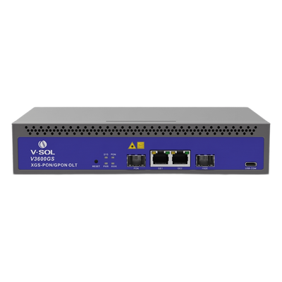 V3600GS - OLT Compacta / 1 Puerto Combo GPON/XG(S)-PON / 3 Uplink / 128 ONU/ONT / Alcance 20 km (65,616 ft) / 10 Gbps Simétricos / Rack 1U