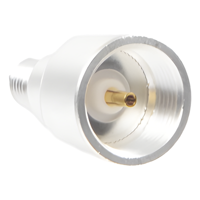 PT-4000-134 - Adaptador Coaxial / Conector SMA Hembra Inverso / Construcción Bronce Plata-Oro / Dieléctrico Teflón / Diseño Universal Combinable