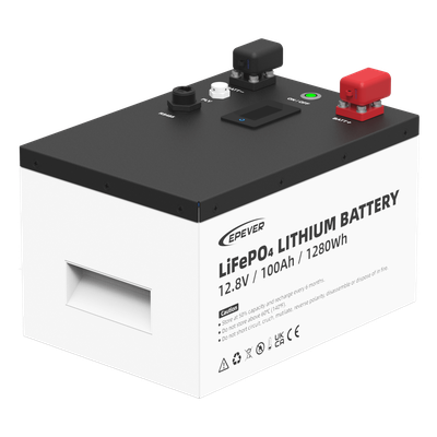 LFP100EP128V2 - Batería LiFePO4 / 12.8 Vcc / 100 Ah / 1.28 kWh / 6000 Ciclos / IP65 / Pantalla LCD